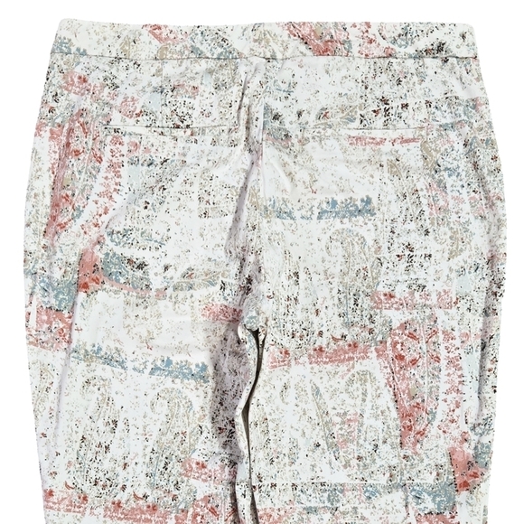 NYDJ Paisley Impression Cream Everyday Ankle Trouser Pockets Boho Vacation - Picture 5 of 10